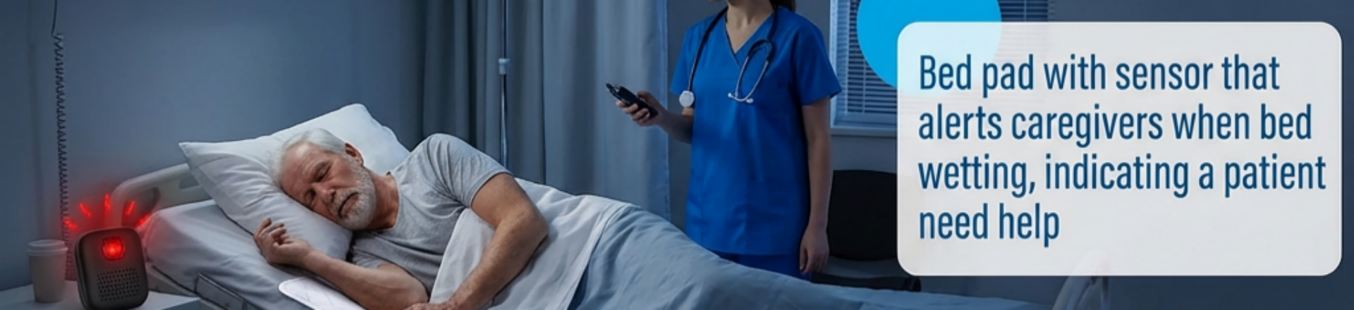 Anechoease AK310 Bed Wetting Alarm for Elderly Adults Moisture Pee Alarm Bedwetting Alarm for Seniors,Dementia & Stroke Care